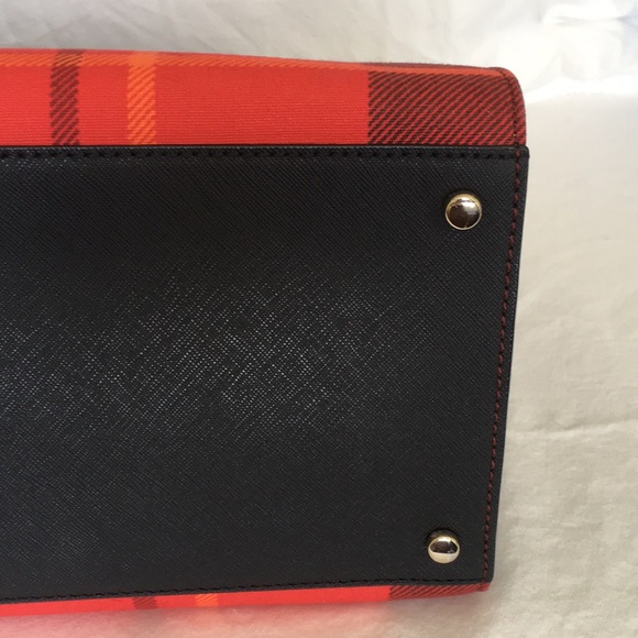 NWOT Kate Spade Cameron Street Plaid Candace Leather Satchel Bag - Picture 9 of 16